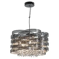 Люстра подвесная Wilmington GRLSL-3407-05 Lussole прозрачная на 5 ламп, основание хром в стиле современный Люстра подвесная Wilmington GRLSL-3407-05 Lussole прозрачная на 5 ламп, основание хром в стиле современный